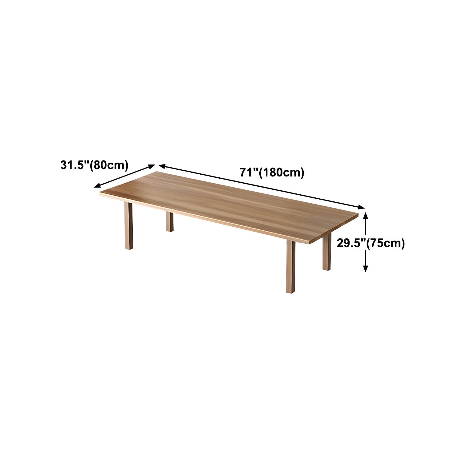 Modern Solid Wood Table for Restaurant Rectangle Brown Dining Table with 4 Legs - image 16