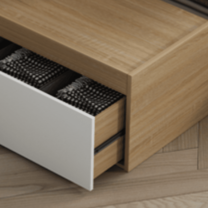 Natural Color Solid Color Storage Included with 4 Storage Boxes for Bedroom - image 3