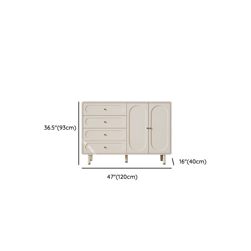 Chalk Casual Particle Board Wood Console Dresser with 5/4 Drawers, Hutch, 3 Interior Shelves, Horizontal - image 5