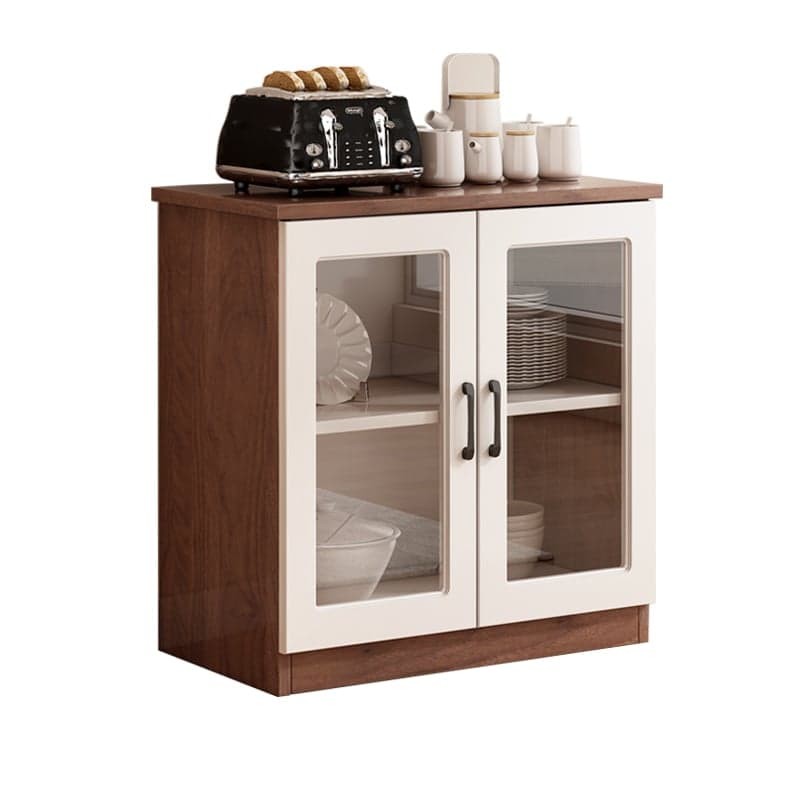 Modern Wood Buffet Cabinet with Glass Doors and Shelves - Full Assembly Needed - image 3