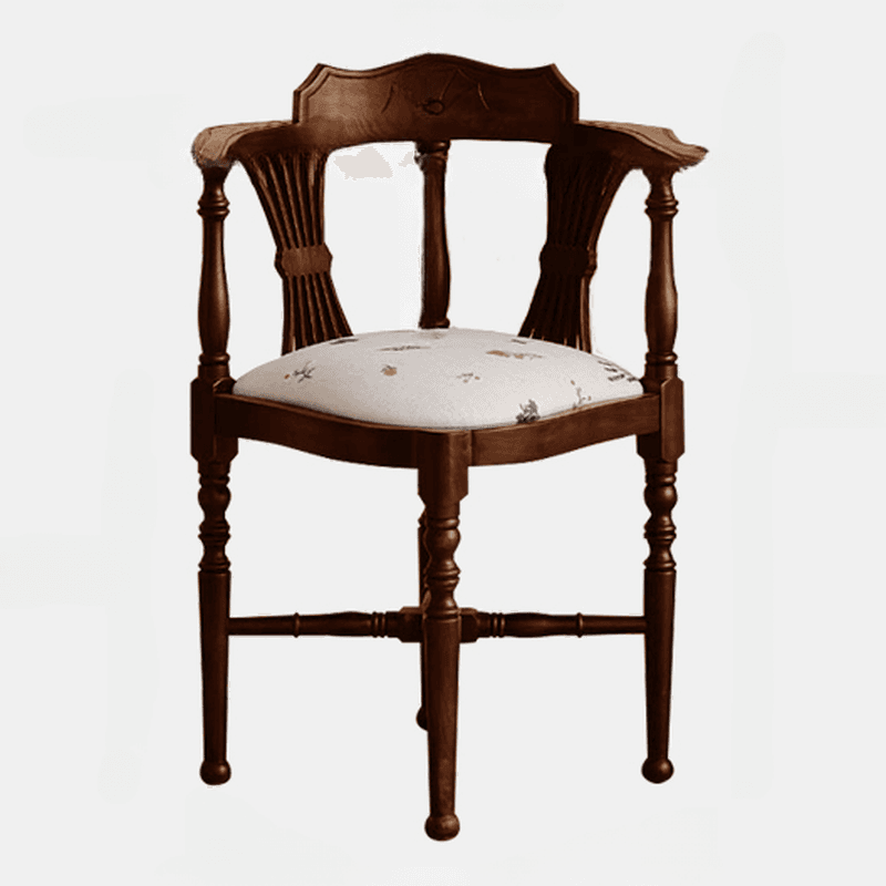 Drawing Room Arm Chair with Cushion, Arms, Natural Wood Legs, Low Back, and Foot Pads - image 5