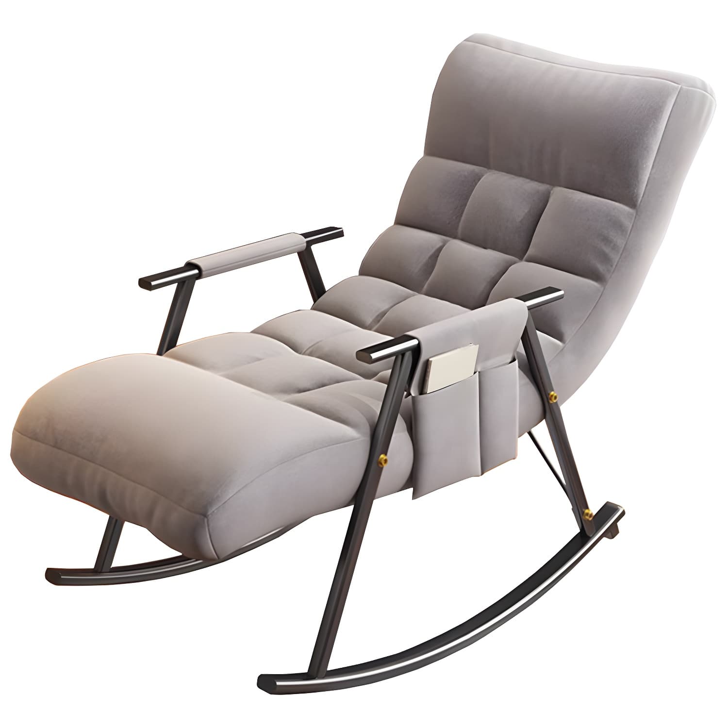 Modern Metal Rocking Chair with Sleek Black Legs - Stylish and Comfortable for Indoor Use - image 14