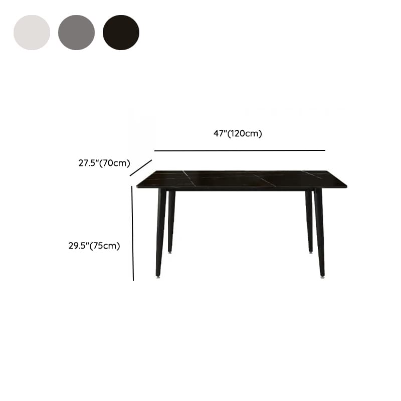 Dining Table Set with Rectangular Slate Top, 4 Legs, Padded Chair, and Back - image 11