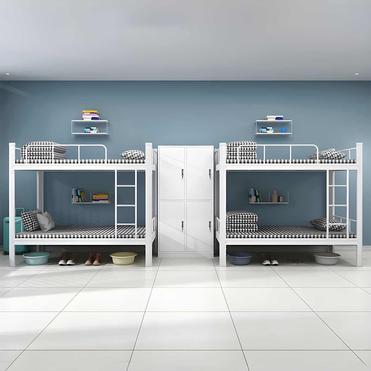 Modern Bunk Bed Dormitory Bedroom Metal Bed Frame with With Headboard and Footboard - image 5
