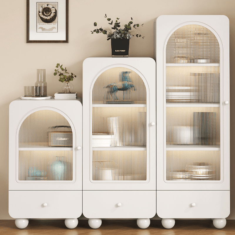 Rectangular Accent Cabinet with Closet, Glazed Door, Cabinet Knobs, Chalk/Sepia Top, Soft Close Drawer, and Stain Resistant Finish - image 3
