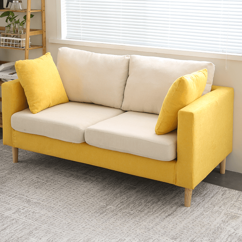 Cream/Dove Grey/Cerulean Loveseat with Slipcover, Wide Pillow Back, Receptacle and 2 Pillows - image 15