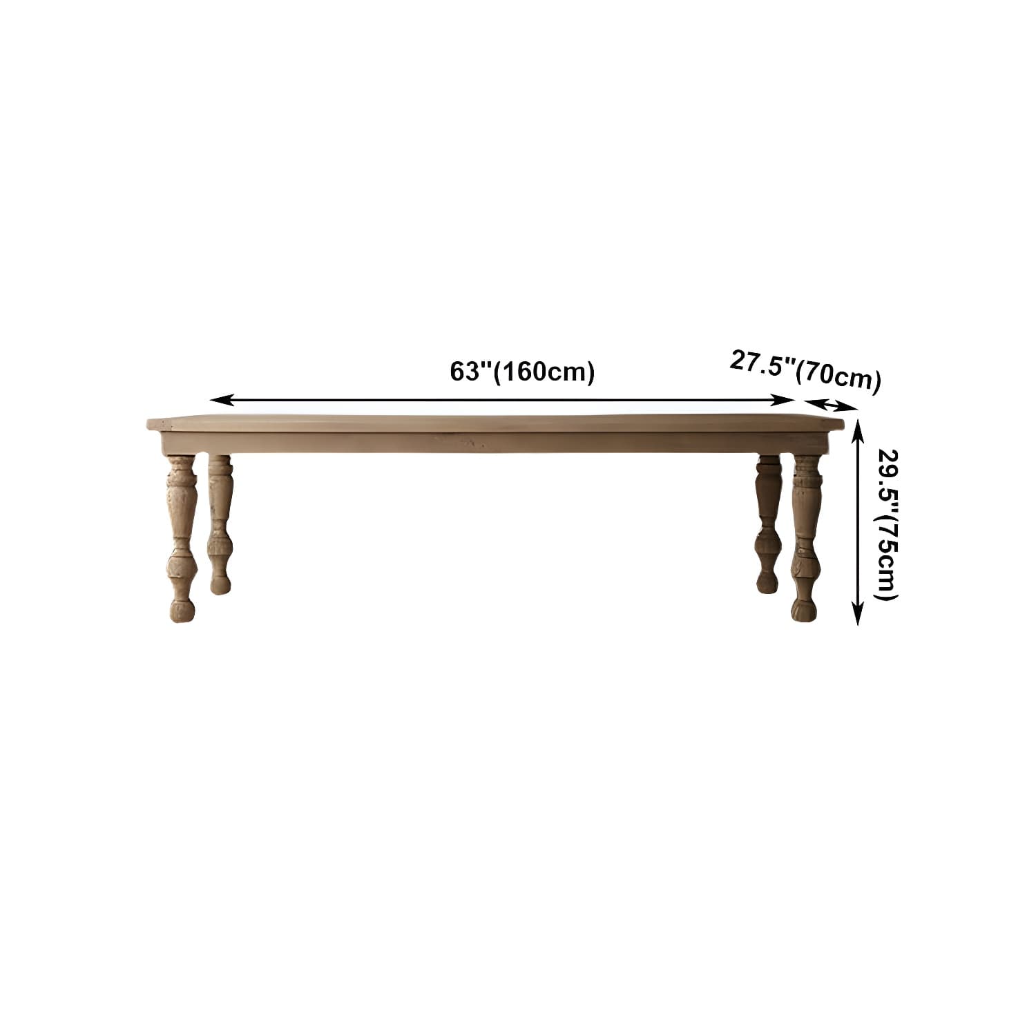 Modern Pine Wood Table Rectangle Dining Table with 4 Legs for Restaurant - image 10