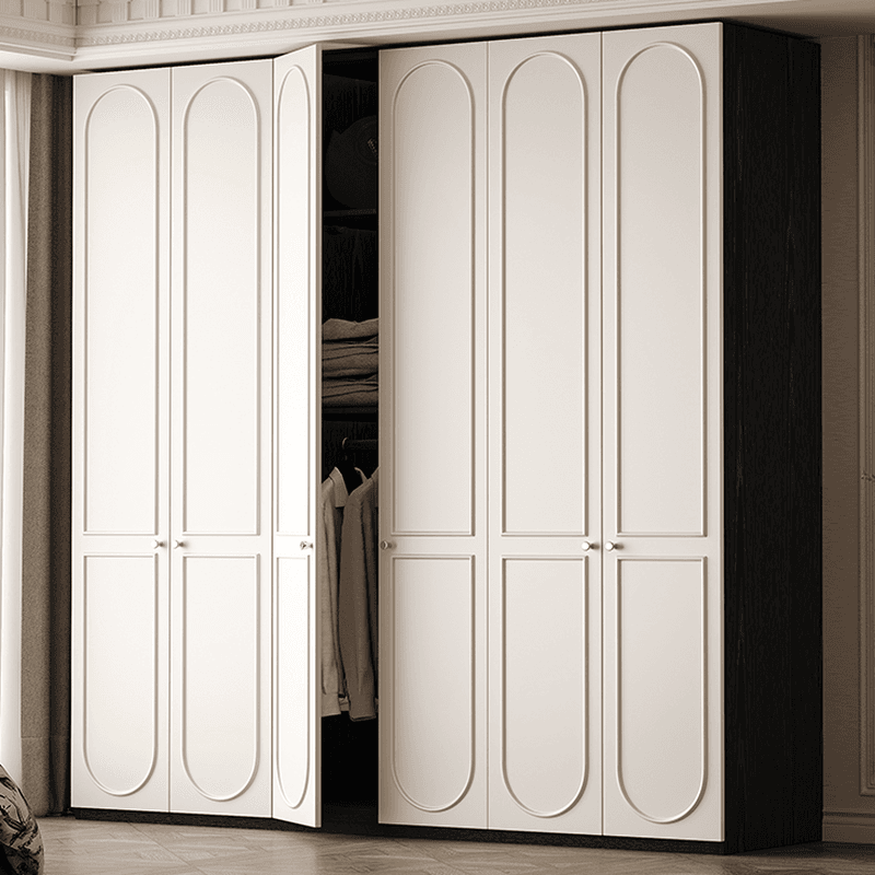 Chalk Casual Wooden Independent Almirah with Soft Close Drawer, Soft Close Door, and Interior Shelves