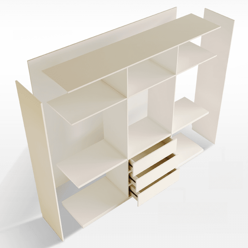 White Modern Simple Style Manufactured Wood Wardrobe Armoire with Soft Close Drawer, Soft Close Door, Interior Shelves, and Hanging Rod - image 5