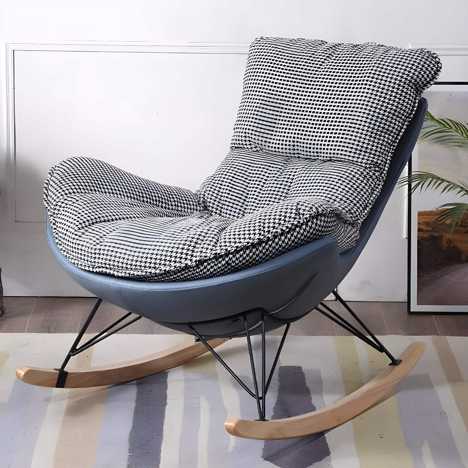 Modern Style Single Rocking Chair Indoor Lazy Sofa Rocking Chair for Living - image 14