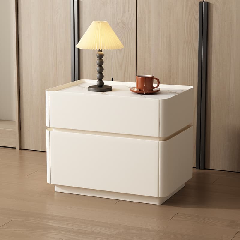 Organic Modern Nightstand With Drawer Organization with 2 Drawers and Stone Countertop - image 6
