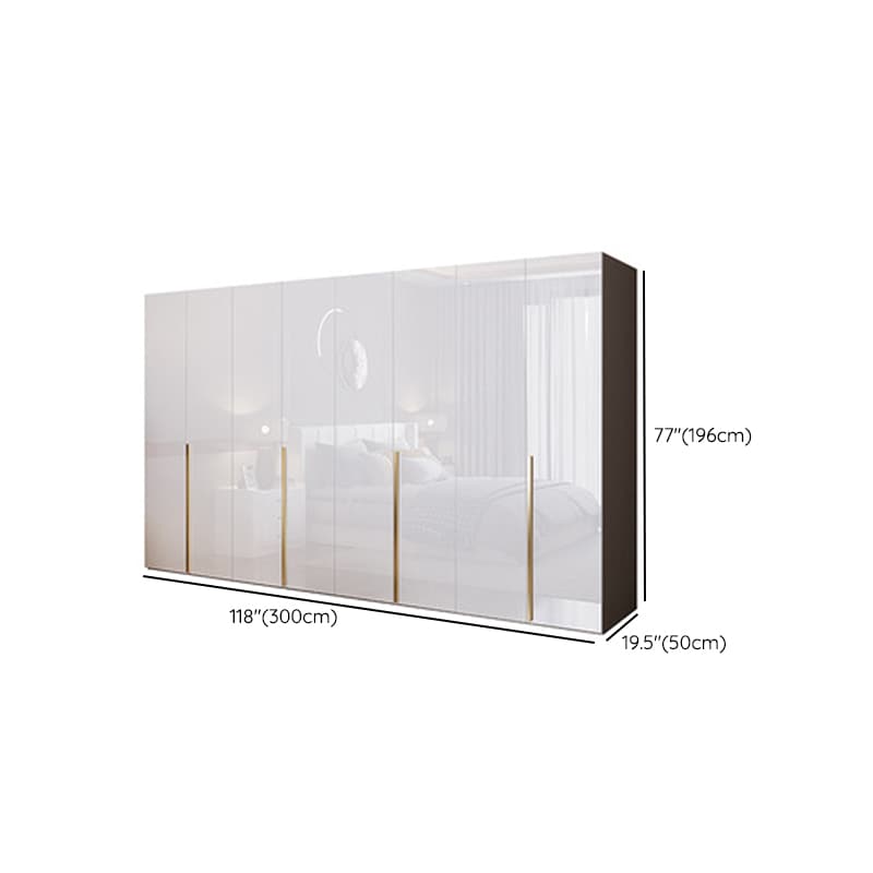 Simple Freestanding Cream Manufactured Wood Cabinet Armoire with Interior Shelves, Clothing Rod & Soft Close Drawer - image 30