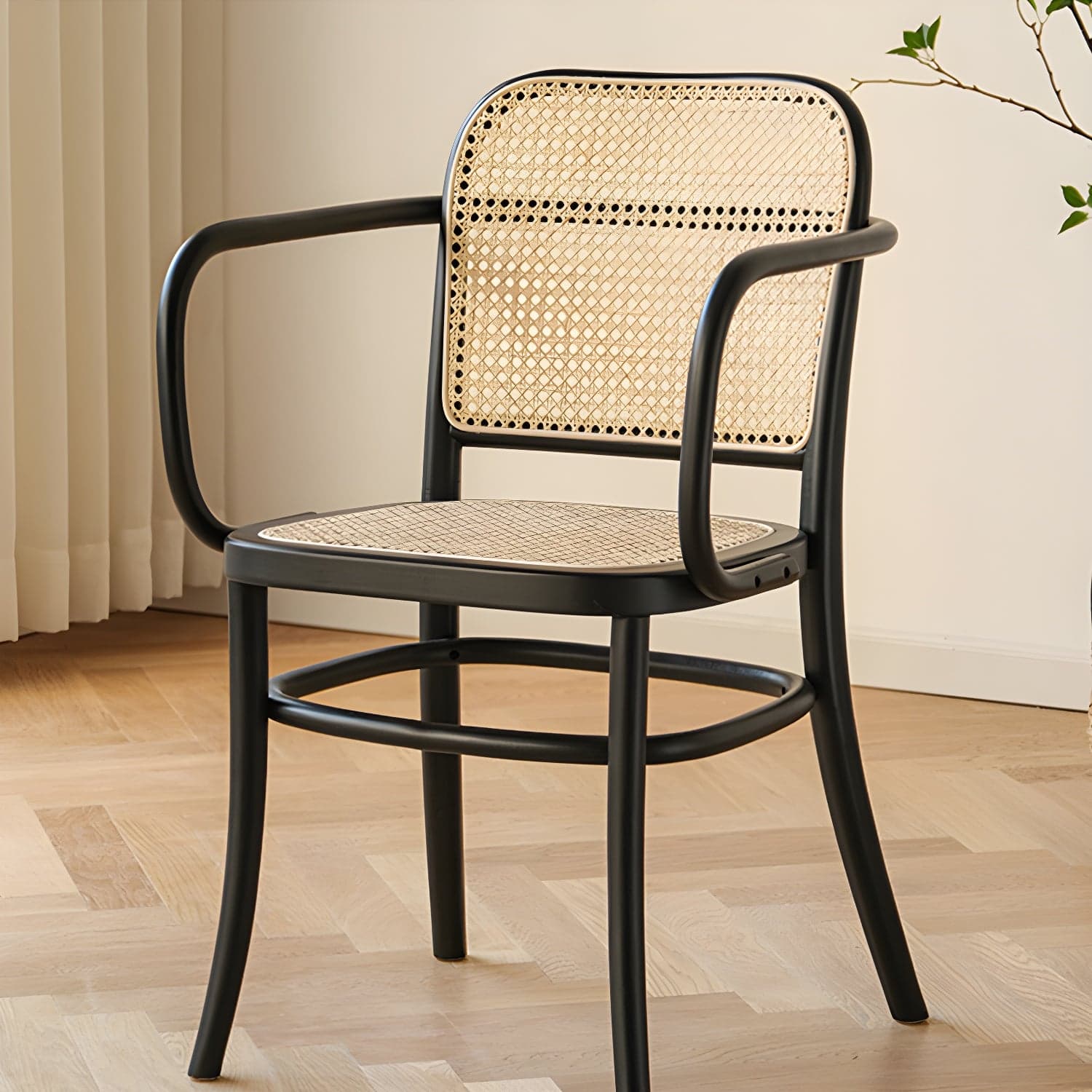 Traditional Style Dining Chair Solid Wood Cane Back Dining Room Chair - image 10