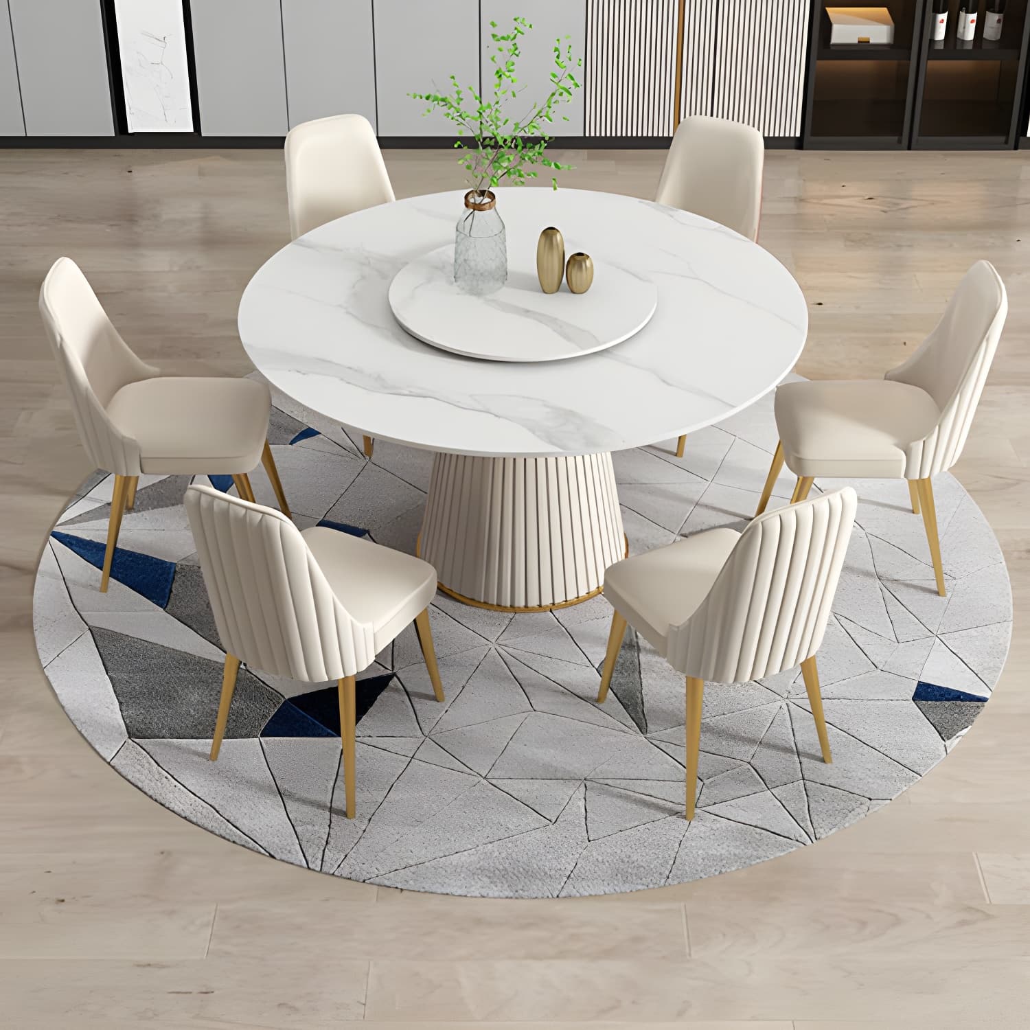 Modern Dinning Table with White Stone Round Dining Table for Kitchen - image 3