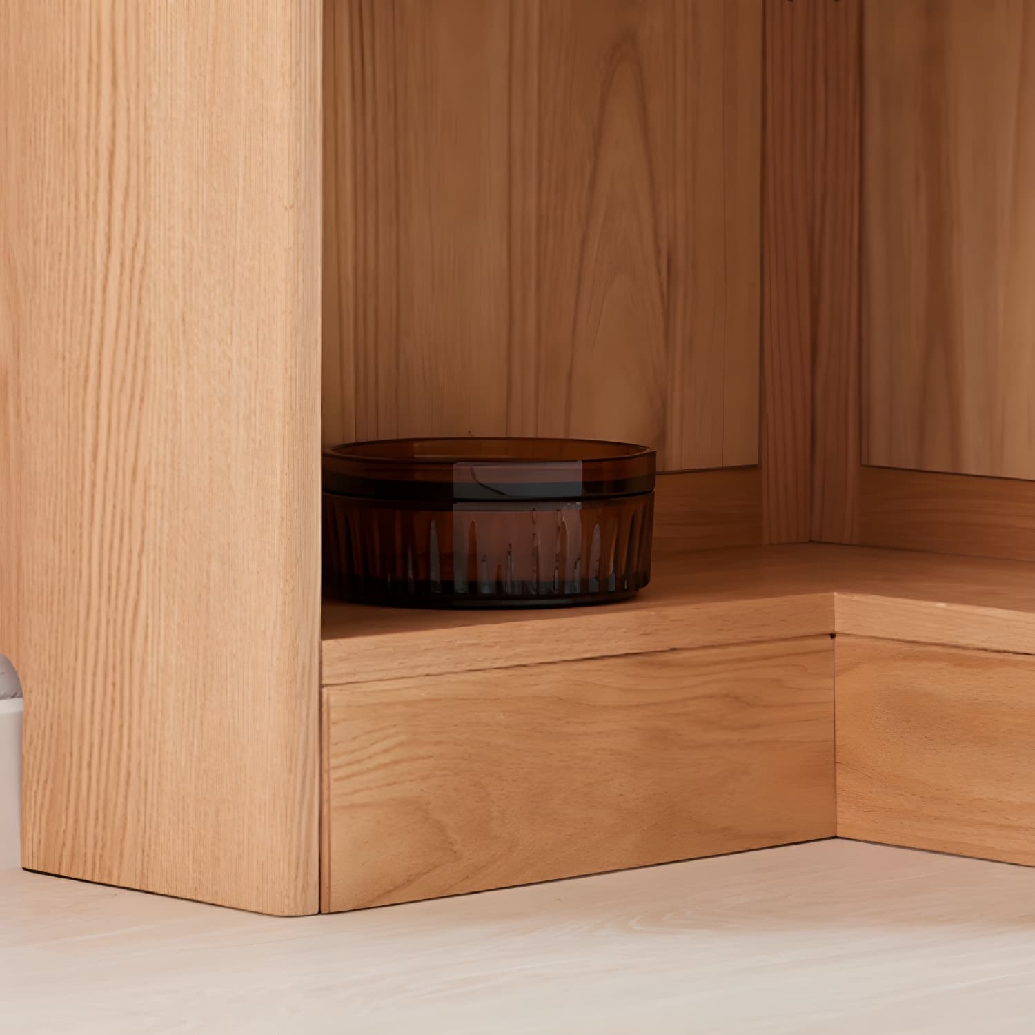 Modern Solid Wood Corner Shelves Included Side Cabinet for Bedroom - image 7