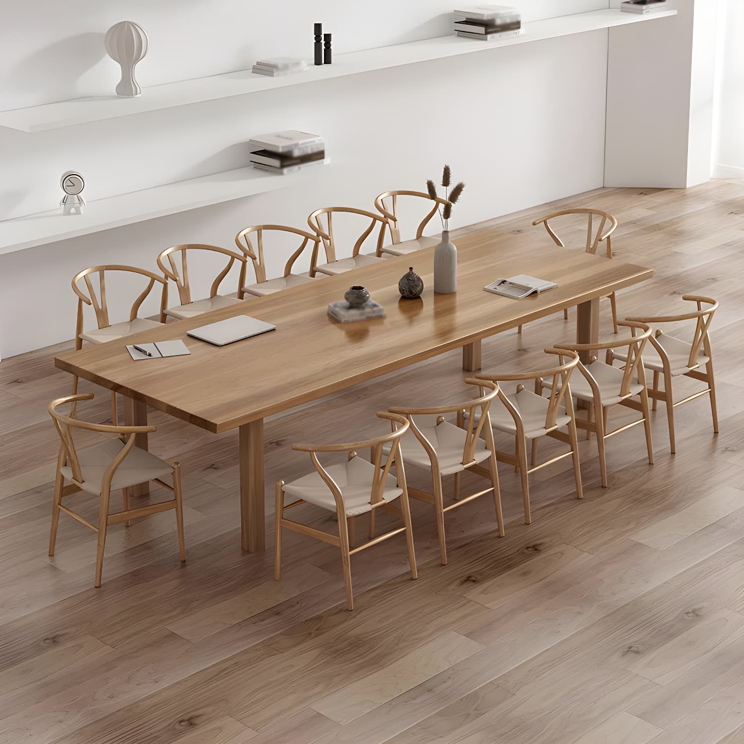 Modern Solid Wood Table for Restaurant Rectangle Brown Dining Table with 4 Legs - image 3