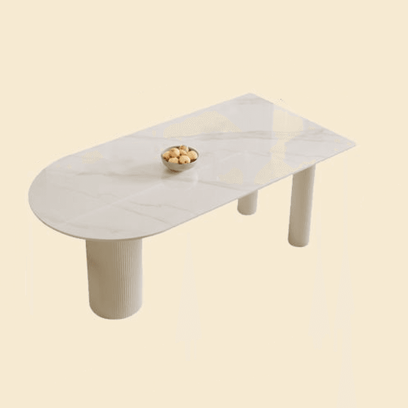 Irregular Slate Stone Dining Table Set with Three Legs for 4 People/Dining Table for 2/Seats 8