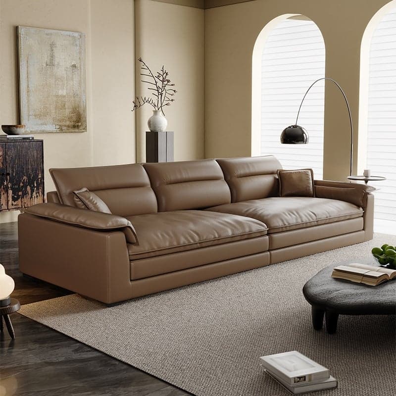 Modish Solid Color Water Resistant Standard Sofa in Light Gray/White/Light Brown with Seats 3/2-seater and 2 Pillows - image 4