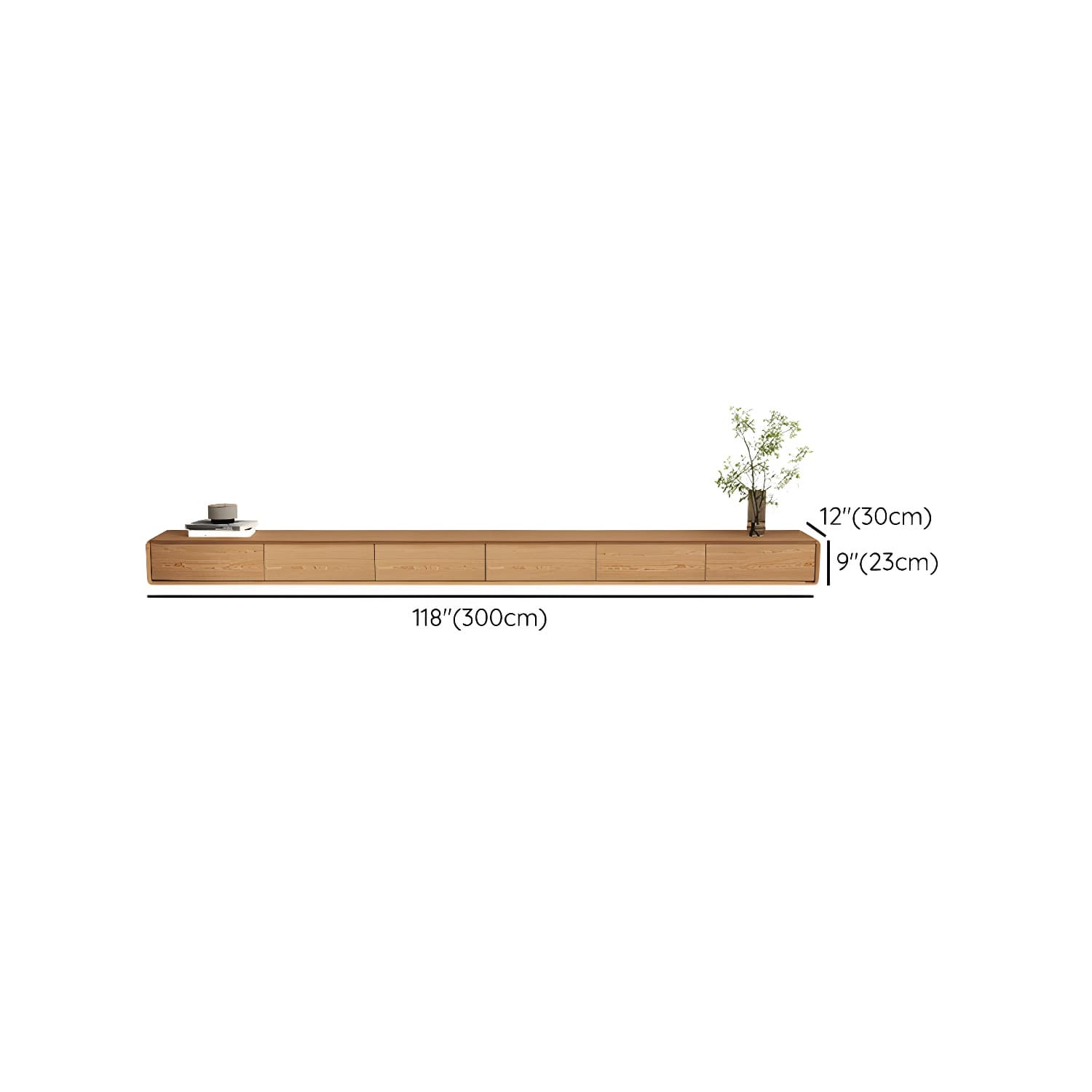 Contemporary Wood Media Console TV Stand in Natural with Drawers - image 30