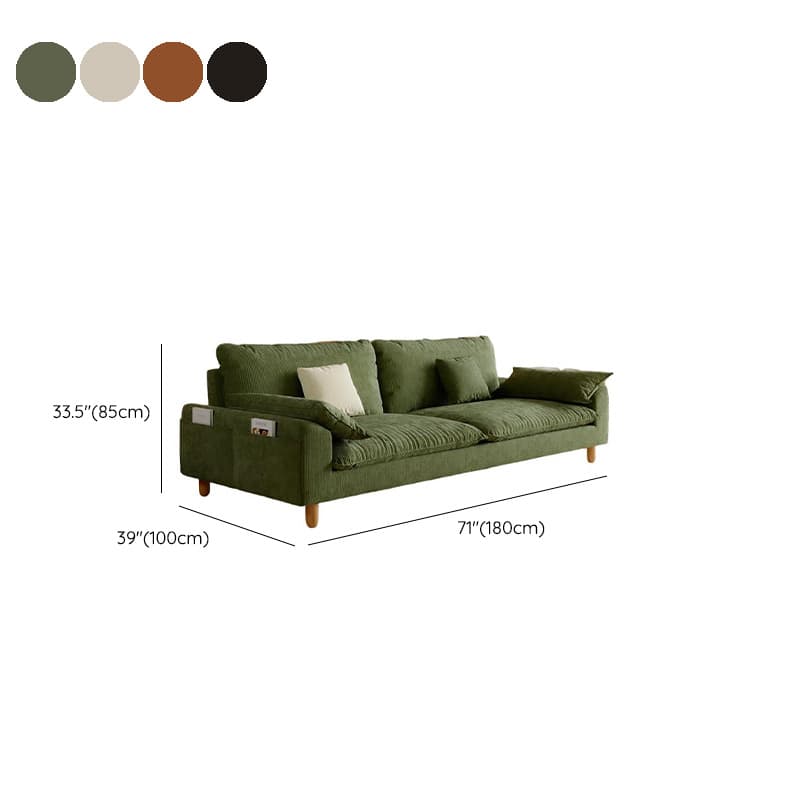 Gray/Sage/Amber Color Standard Sofa with Armrest and 4 Pillows for Drawing Room - image 17