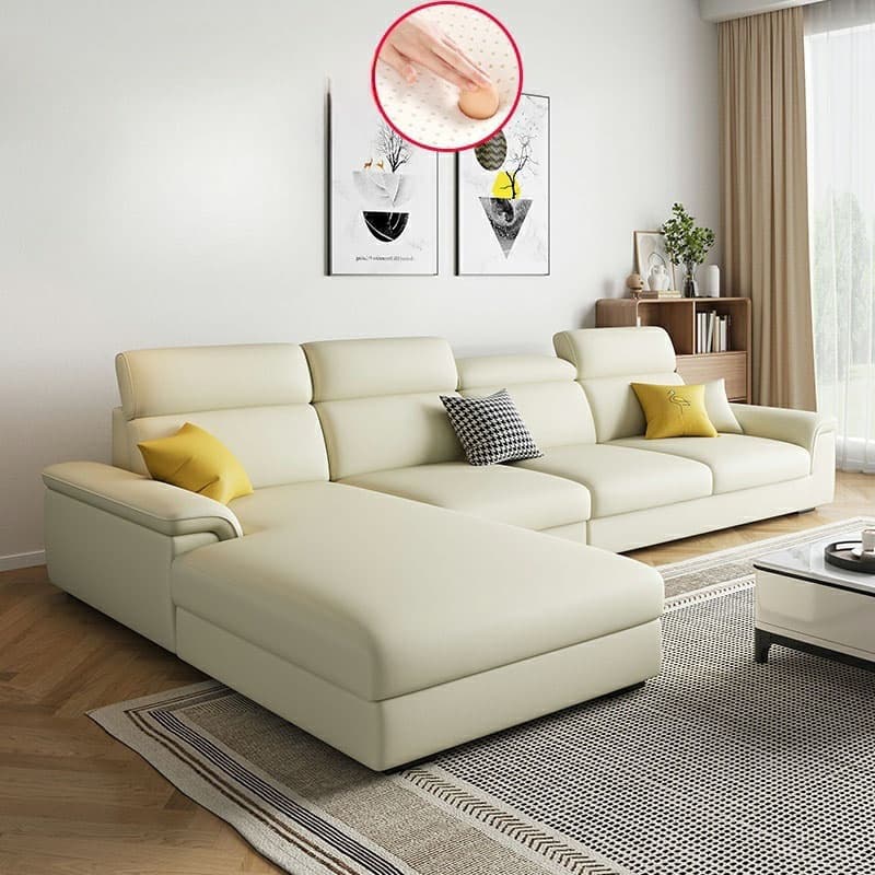 5-Seater Modish Left L-Shape Sofa Chaise with Natural Wood Frame - image 18