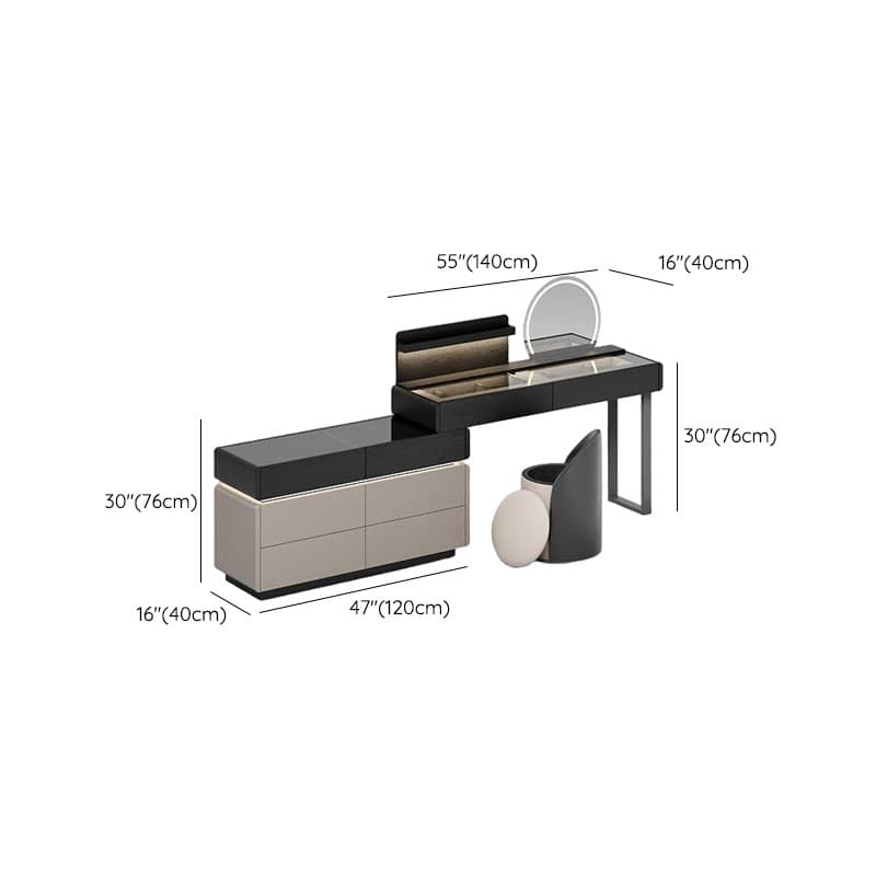 Multi-Purpose Vanity Set with Lighting, Scalable 2-in-1 Design, Push-Pull Function, Adjustable Touch, and Brightness - image 12