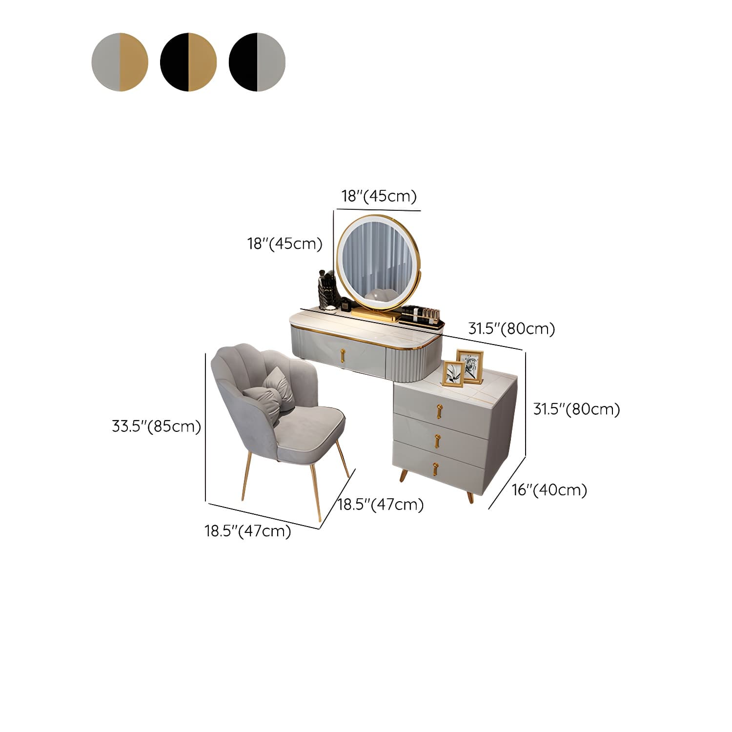 Modern Simple Style Vanity Dressing Table with Drawers for Bedroom - image 14