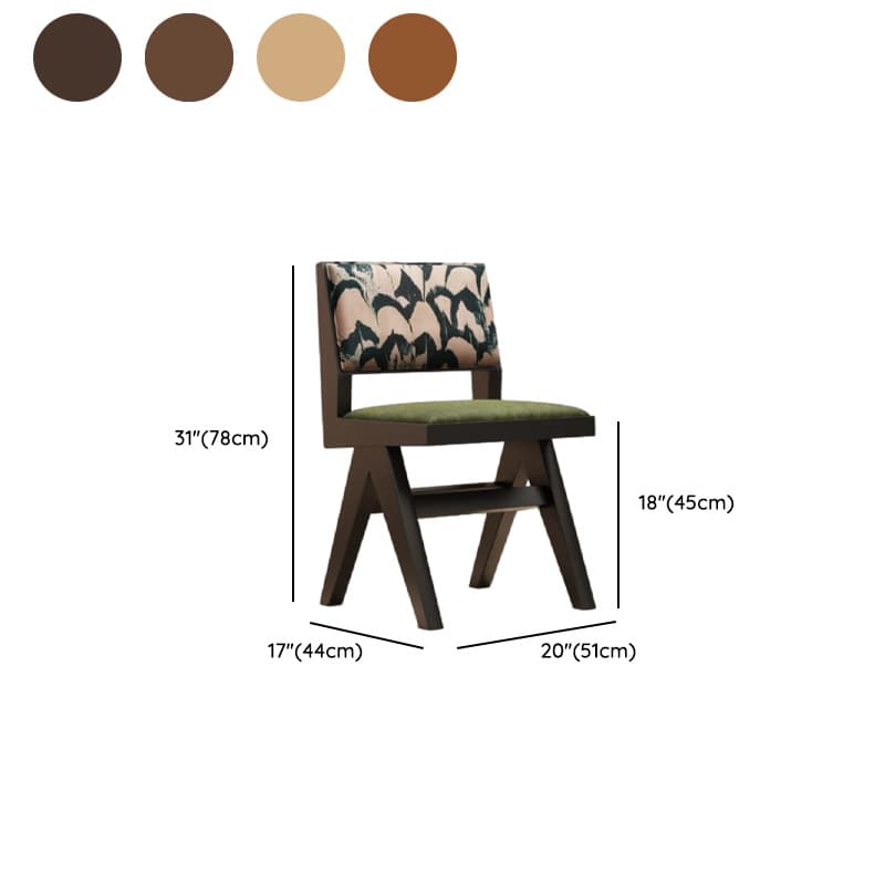 Modish Arm Chair with Ventilated Back, Padded Upholstery, Arms, and Natural Wood Legs - image 11