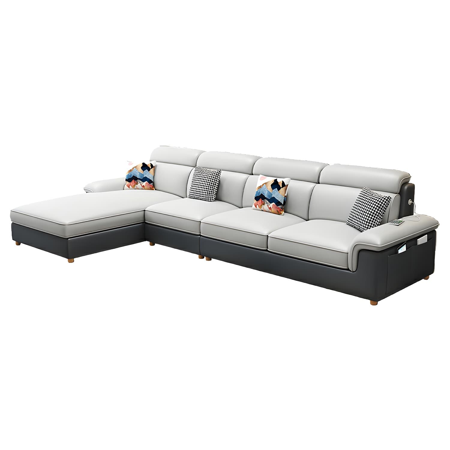 Modern Wood Frame L-Shape Sectional Sofa Chaise with Slipcover and Storage Included - image 15