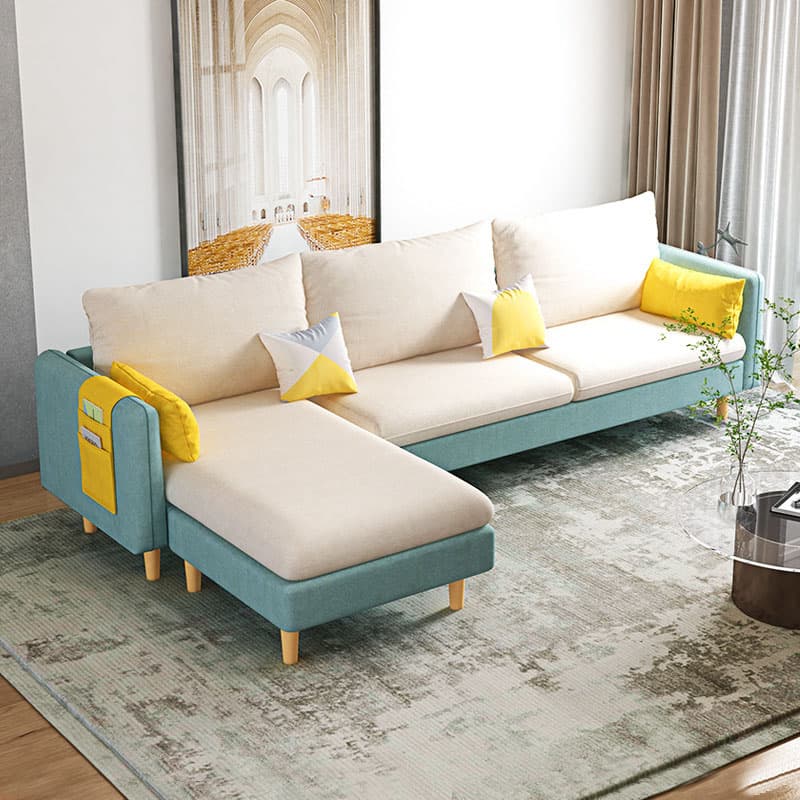 Modern Simple Style L-Shape Natural Wood Reversible Corner Sectional for Living Space - image 14