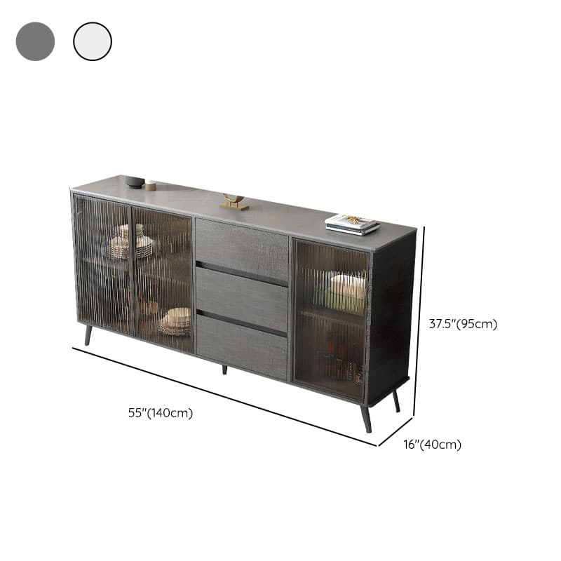 Sintered Stone Standard Ground Sideboard with Glass Doors, 3 Drawers & 1 Shelf - image 22