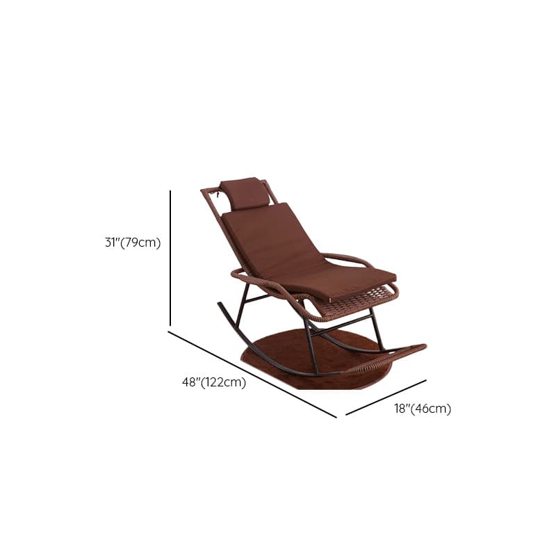 Old School Pecan/Light Green/Sand Cane Rocking Chair with Rear and Wagon Wheel Shaped Arms - image 15