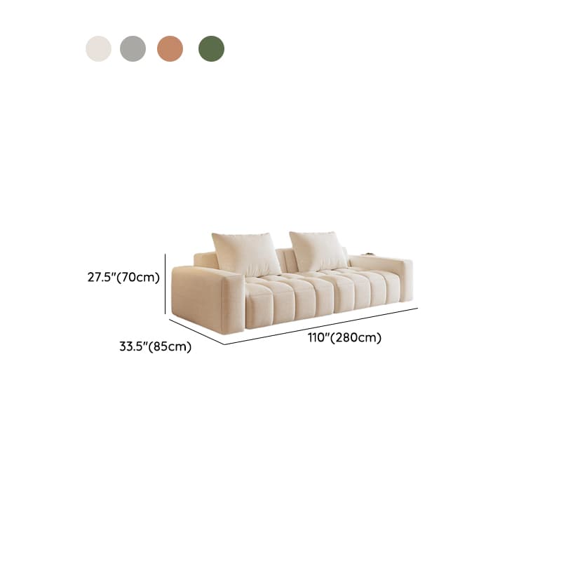 Contemporary Solid Color Tear Resistant Standard Sofa in Light Gray/Light Green/Ivory with Seating Capacity for 4/5 and 2 Pillows - image 16