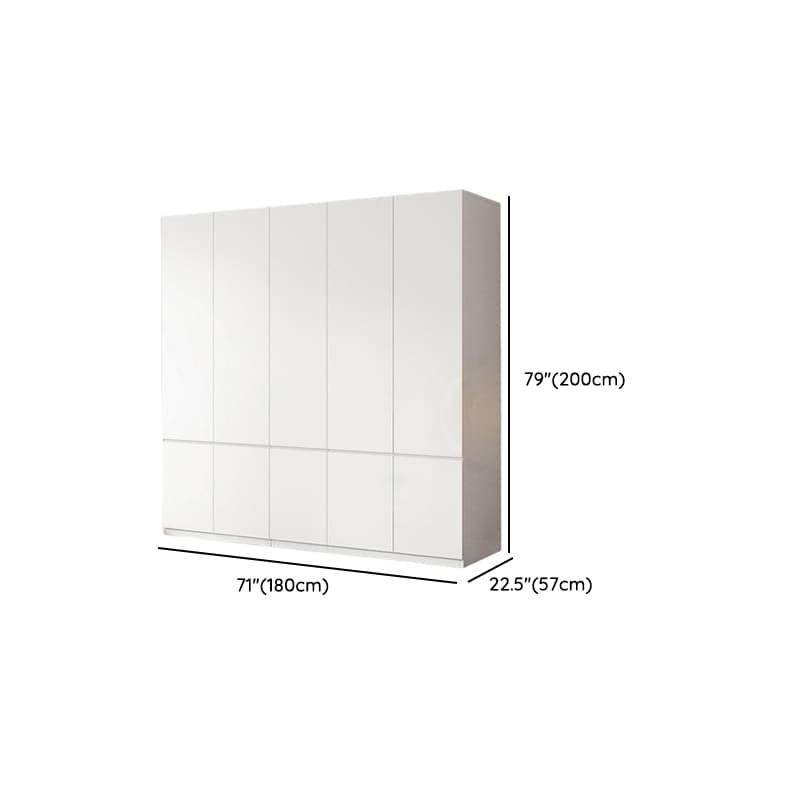 White Contemporary Alloy Cabinet Armoire with 3/6/9 Drawers, Flexible Shelf, and Hanging Rod - image 14