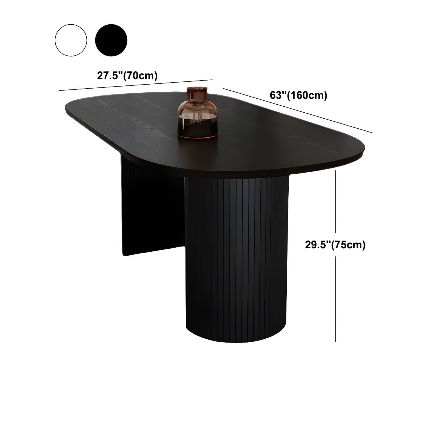 Oval Double Pedestal Modern Dining Table Fixed Table with Solid Wood - image 13