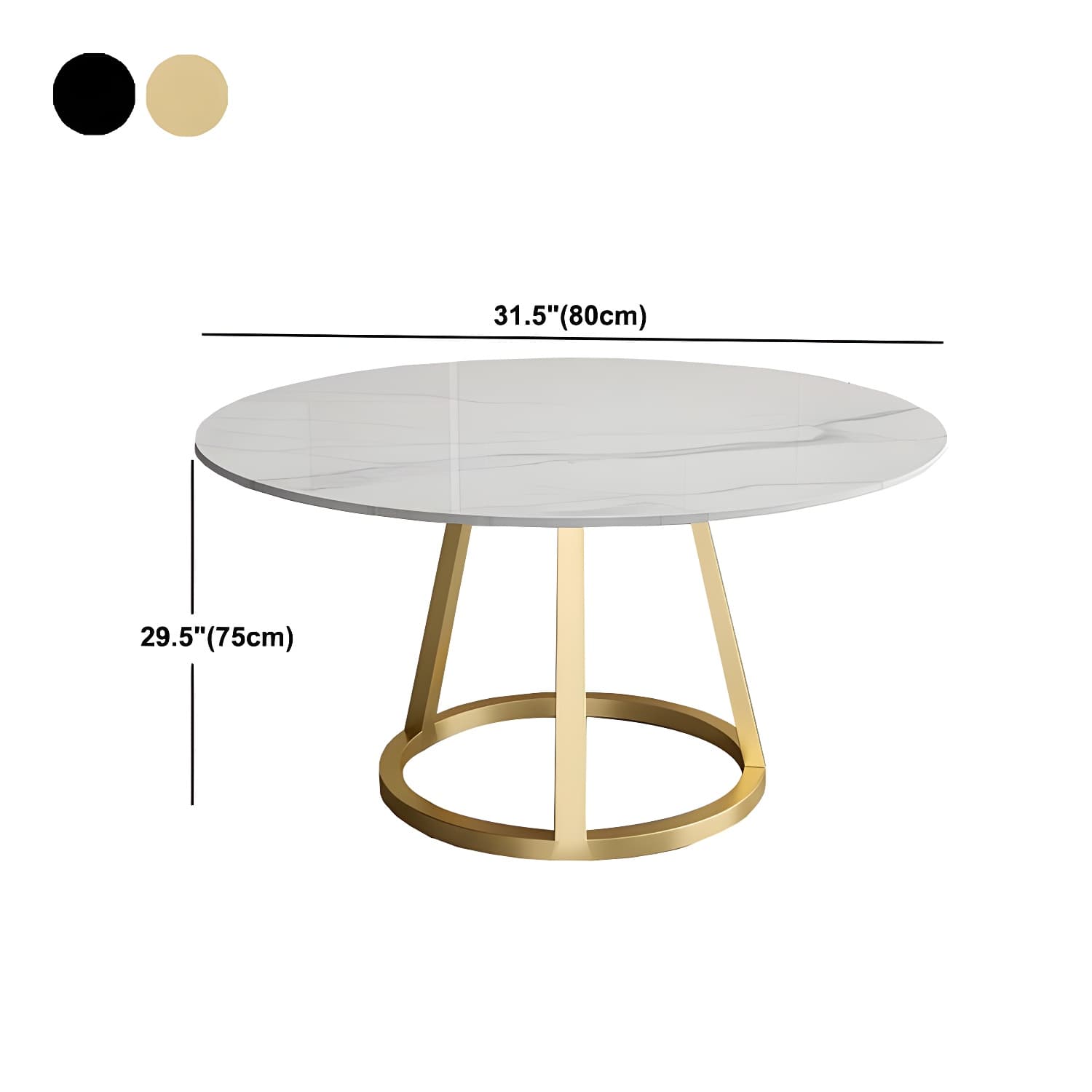 Round Marble Top Dining Table in White Traditional Luxury Dining Table - image 13