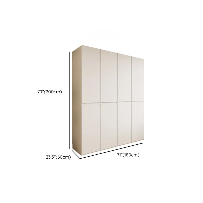 White Minimalist Manufactured Wood Independent Wardrobe Closet with Soft Close Door, Interior Shelves, and Articulated Mechanism - image 9
