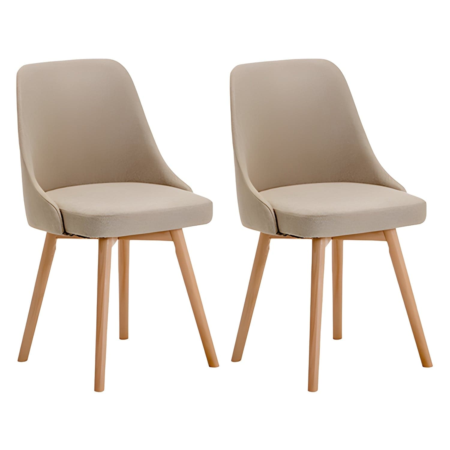 Upholstered Armless Dining Chairs Scandinavian Side Dining Chairs with Wood Legs - image 5