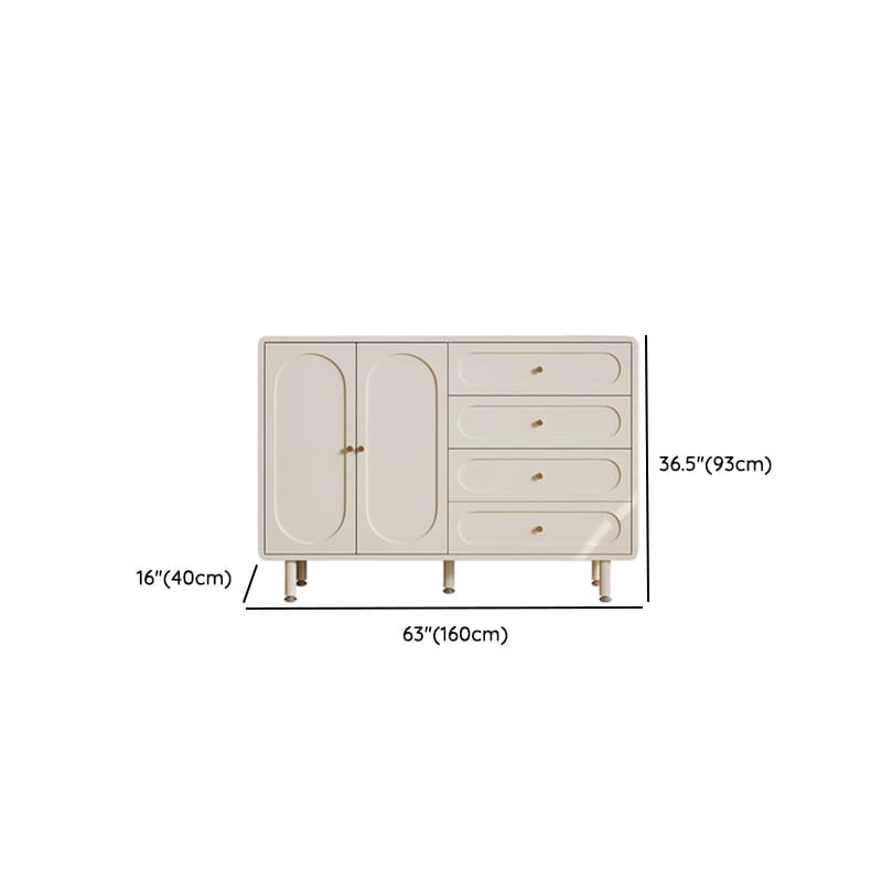 Chalk Casual Composite Wood Combo Dresser with 5 Drawers, Hutch, 3 Interior Shelves, Horizontal/Vertical - image 10