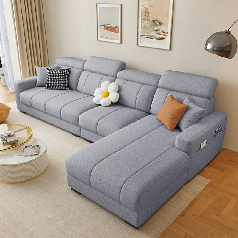 Modern Style L-Shape Sofa Recliner with Storage and Recessed Arm - image 6