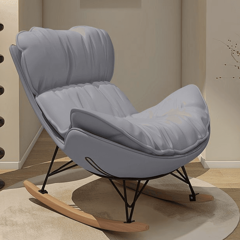 Scandinavian Upholstered Rocking Couch Chair with Padded & Anti- Dumping design - image 5