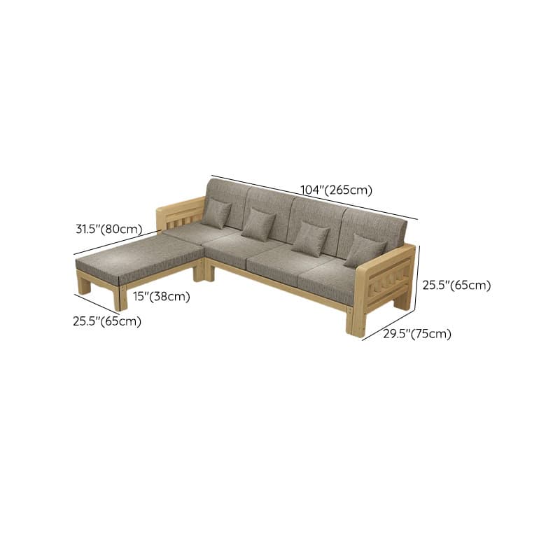 Cosy Cotton and Linen 2-Piece Sectional Sofa with Stylish Wooden Frame - image 16