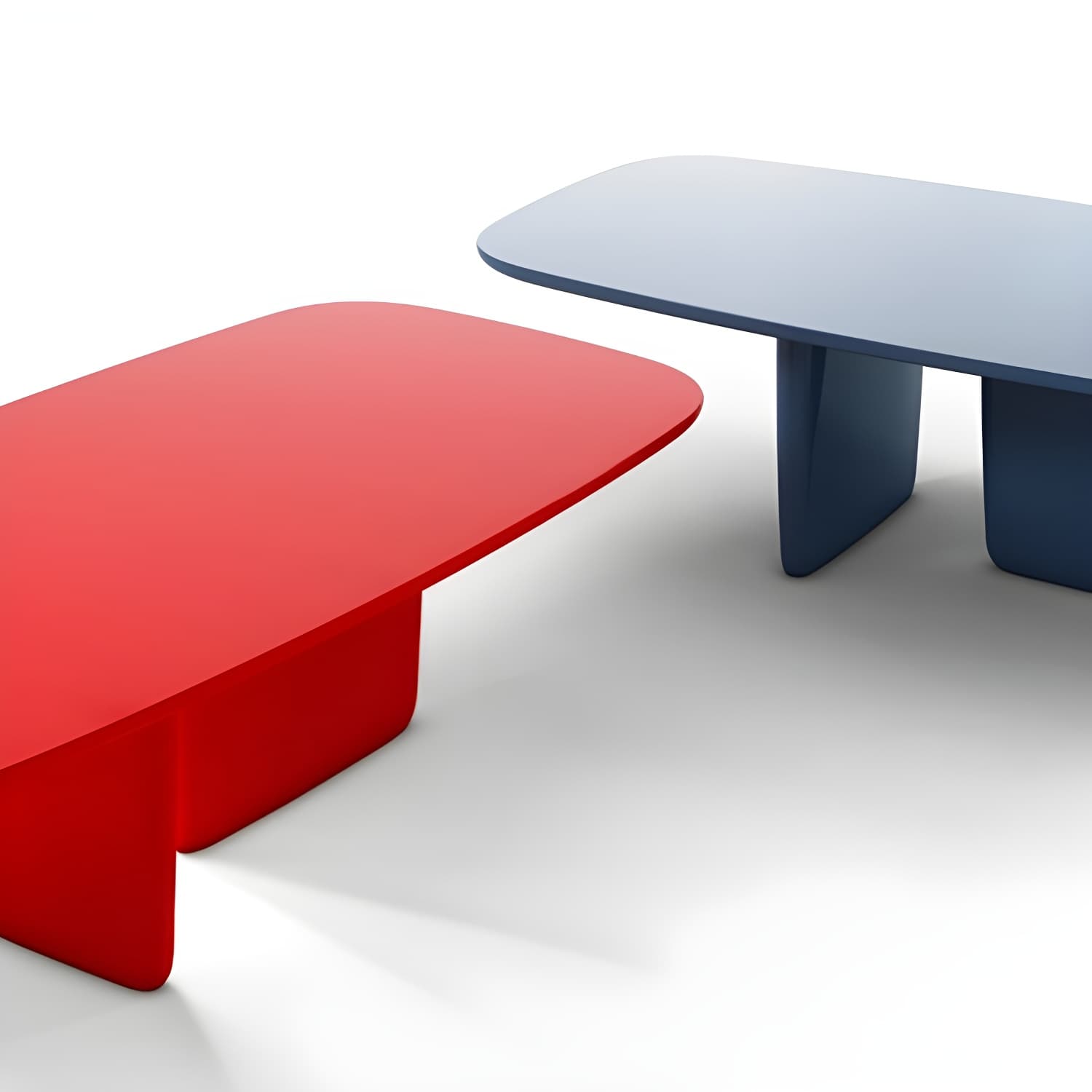 Rectangle Solid Wood Dining Table Modern Table with Double Pedestal Base - image 7