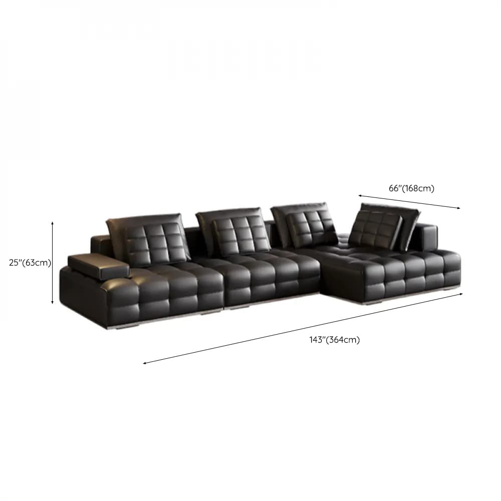 Versatile Black Sofa, Straight/L-Shape, 7-Seater, Horizontal/Right Hand Facing Orientation - image 16