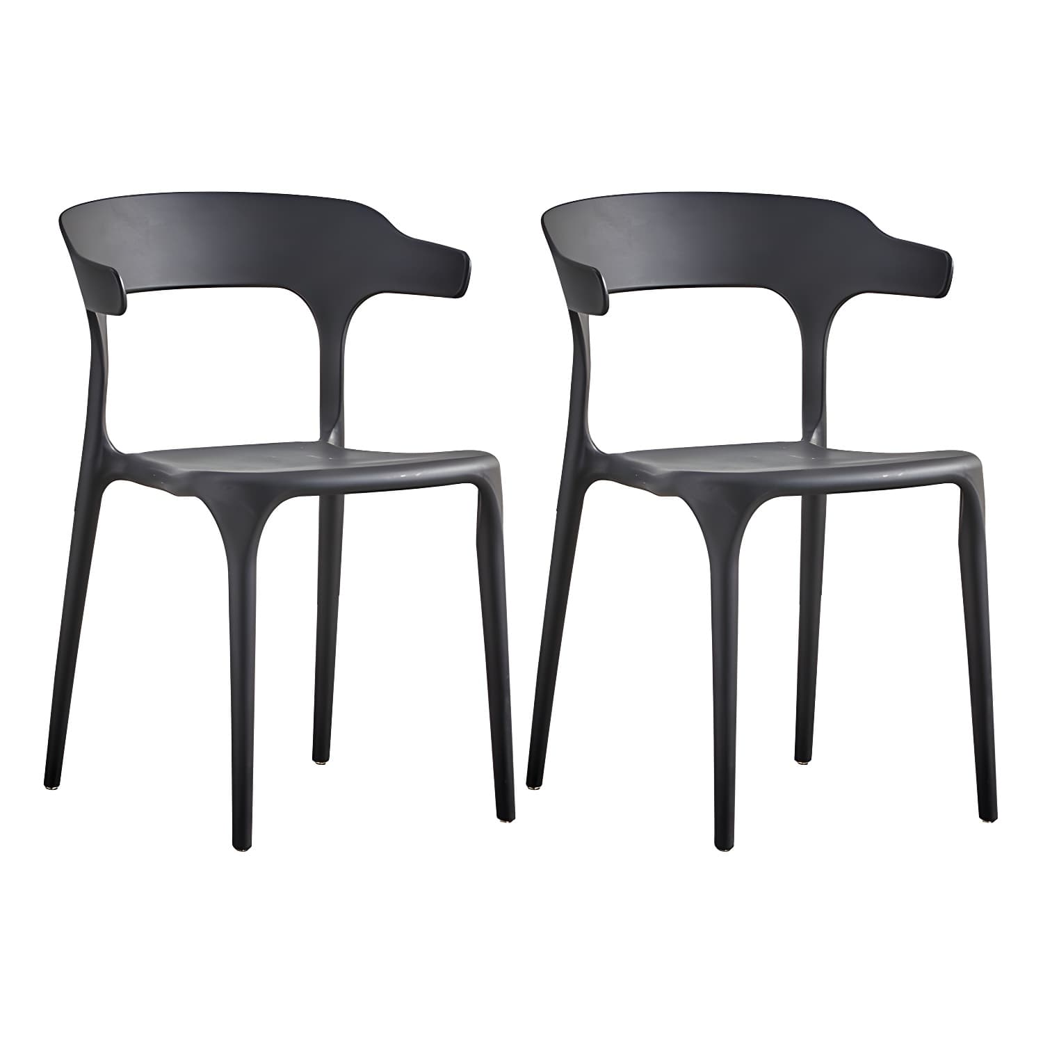 Home Modern Side Chair Stackable Open Back Plastic Dining Room Chair Set