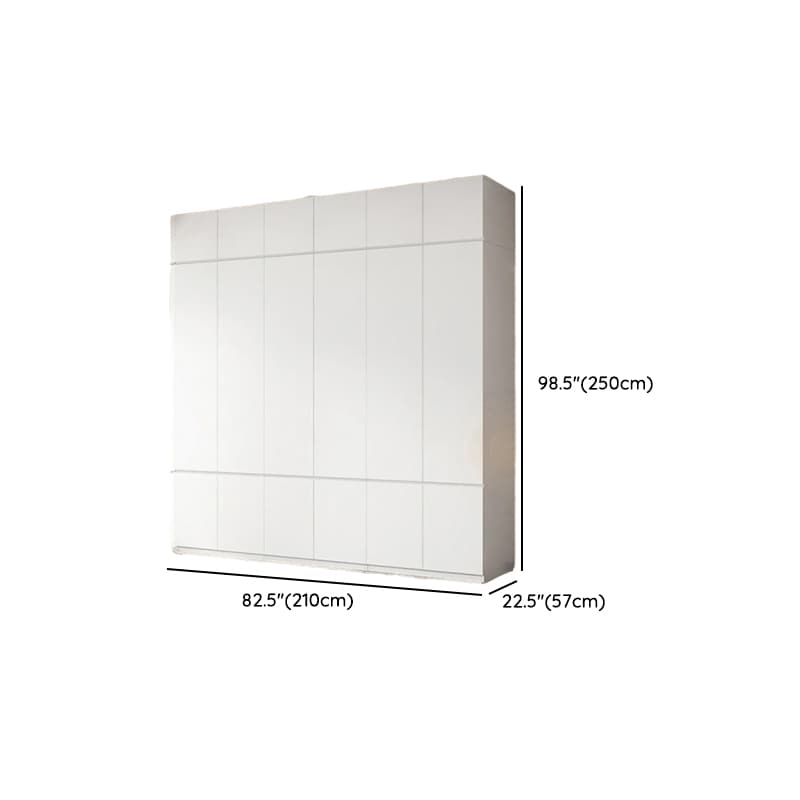 White Contemporary Alloy Cabinet Armoire with 3/6/9 Drawers, Flexible Shelf, and Hanging Rod - image 47