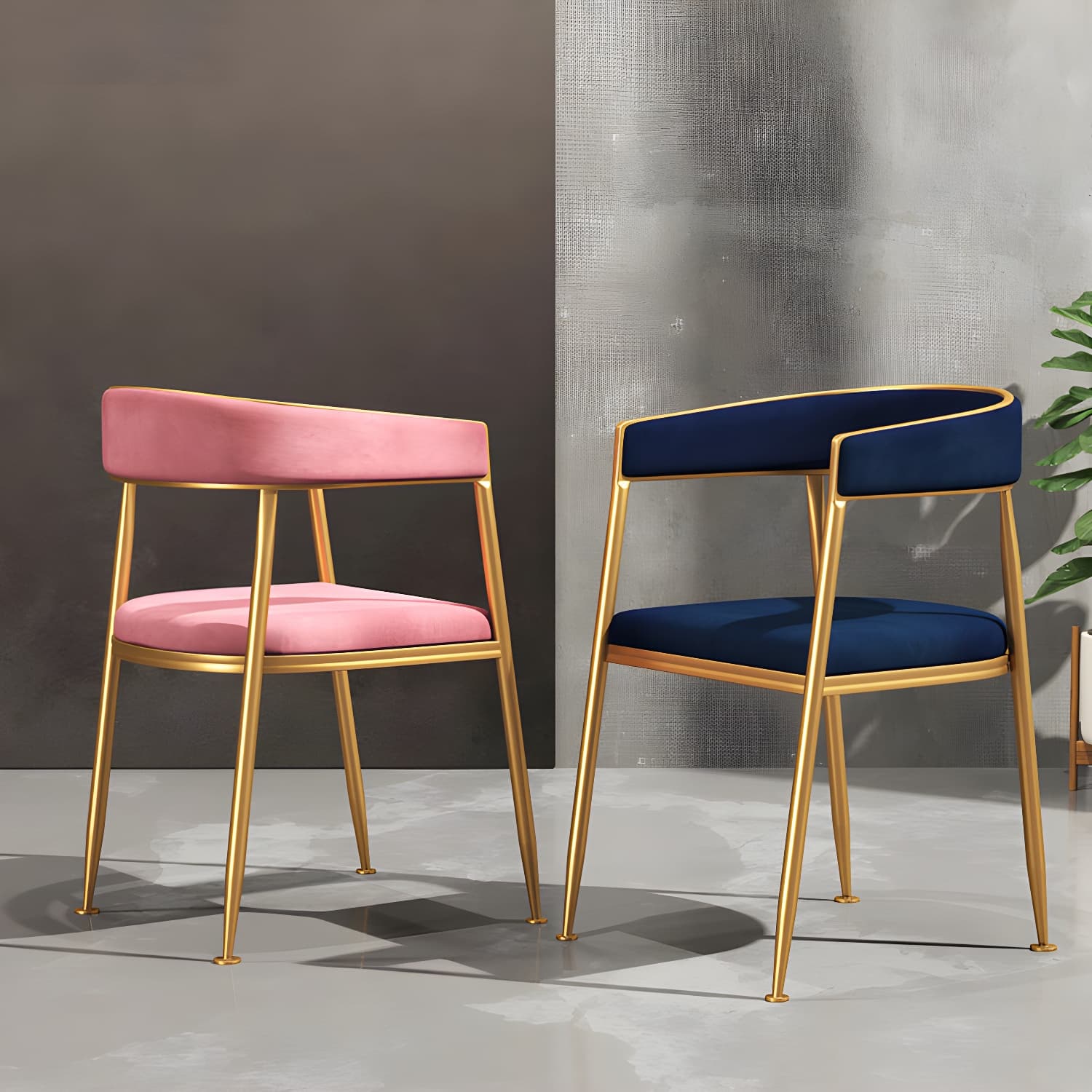 Glam Gold Metal Arm Chair Open Back Dining Side Chair with Upholstered - image 21