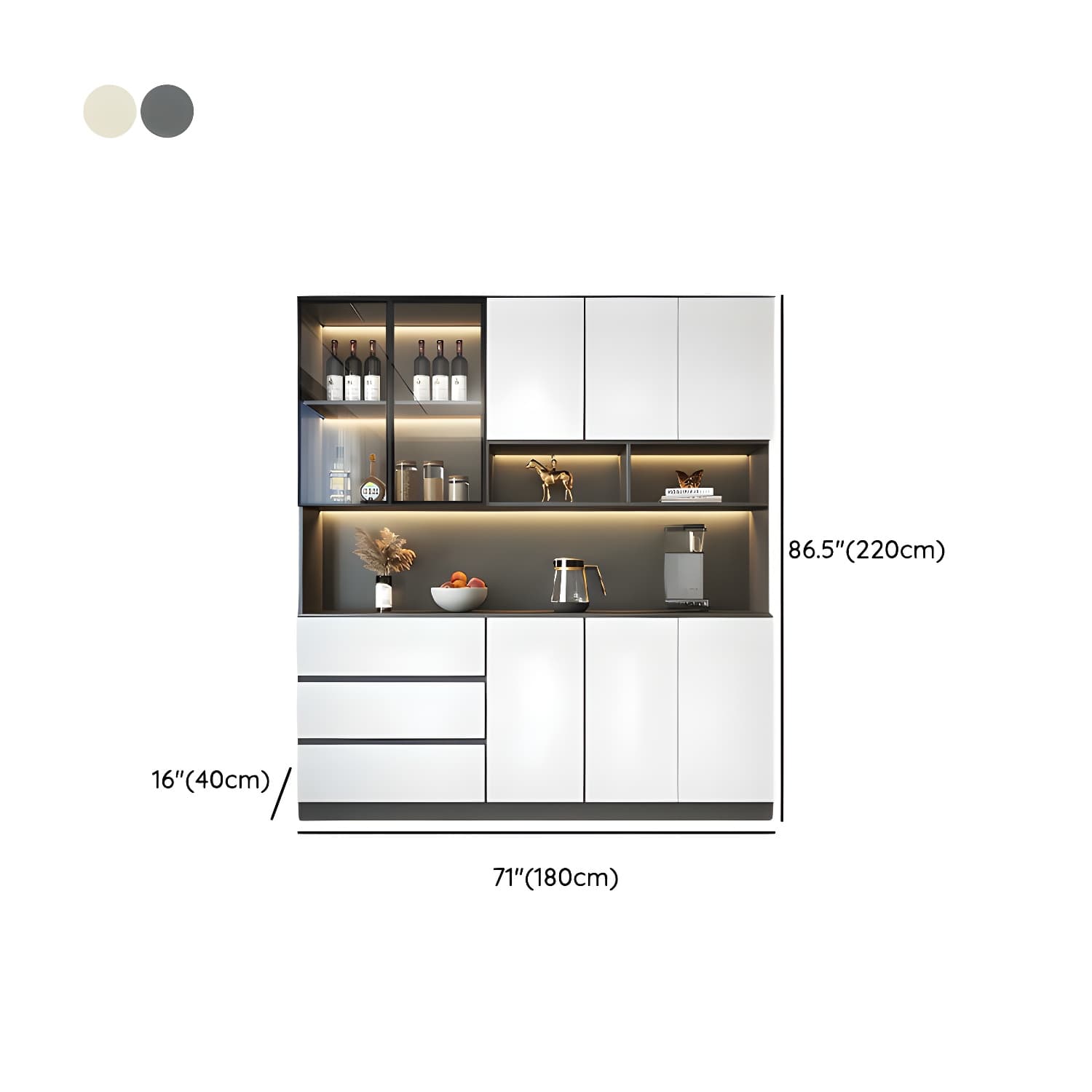Modern Living Room Manufactured Wood Sideboard with Lighting - image 25