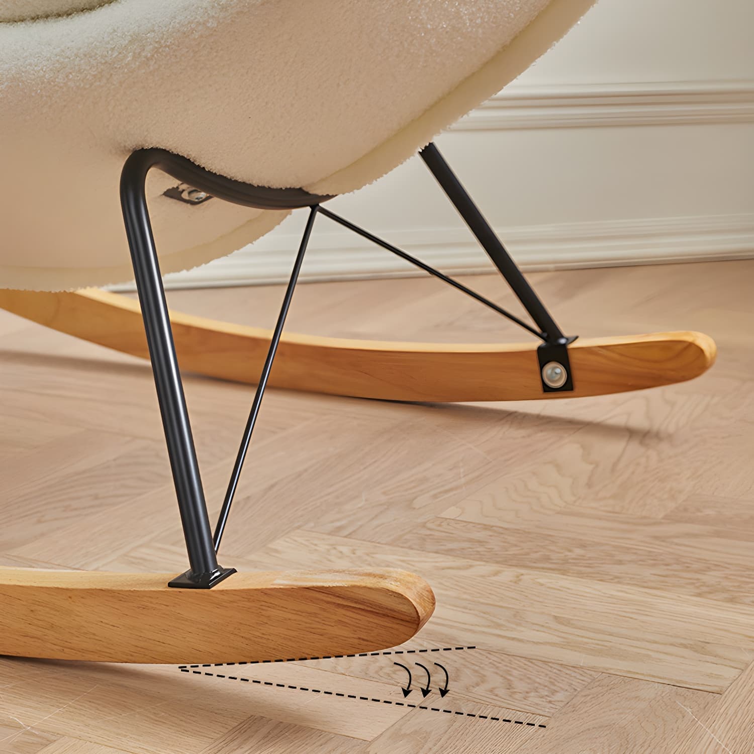 High Back Rocking Chair Ergonomic with Padded Seat Rocker Chair with Ottoman - image 16