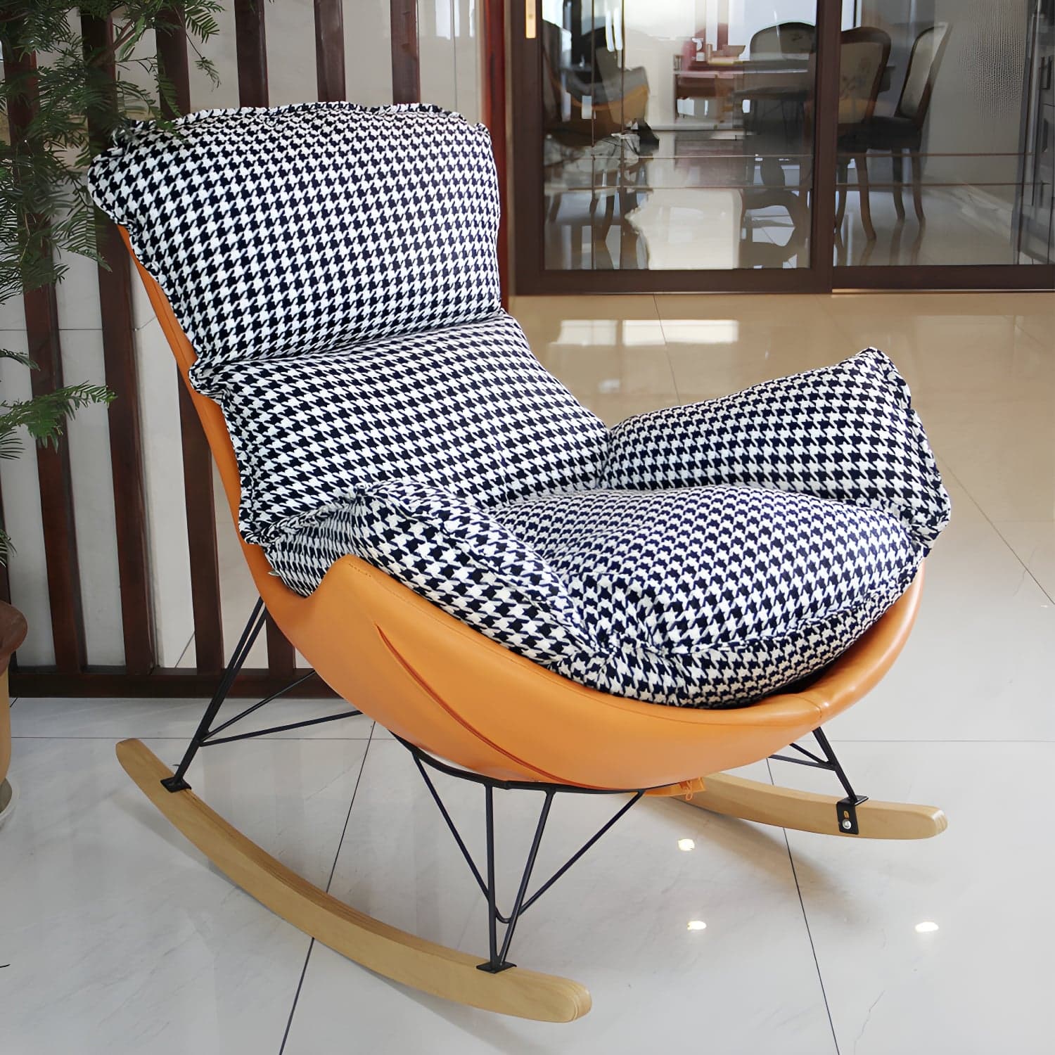 Modern Glider Chair Upholstered Removable Cushions Rocking Chair with Dark Legs - image 12